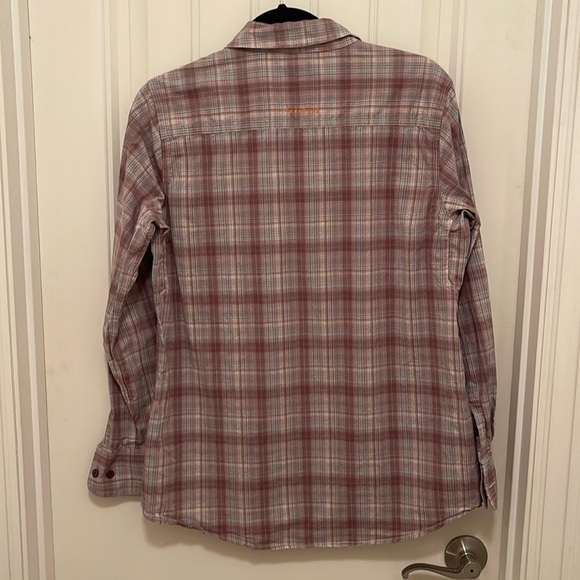 Ariat Rebar Plaid L/S Work Shirt pockets women’s sz‎ M muted, rose and blue - Picture 7 of 16